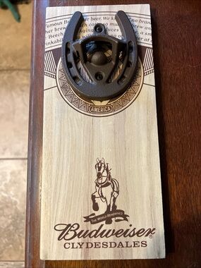 Budweiser Clydesdales Horseshoe Bottle Opener Wall Mount 11"x5"